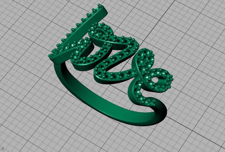 Love ring with diamonds printable model 3D print model_28