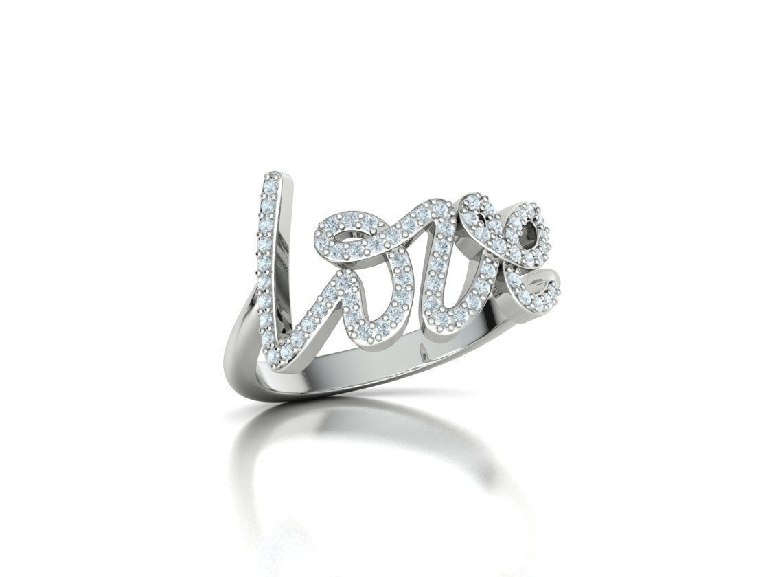 Love ring with diamonds printable model 3D print model_45