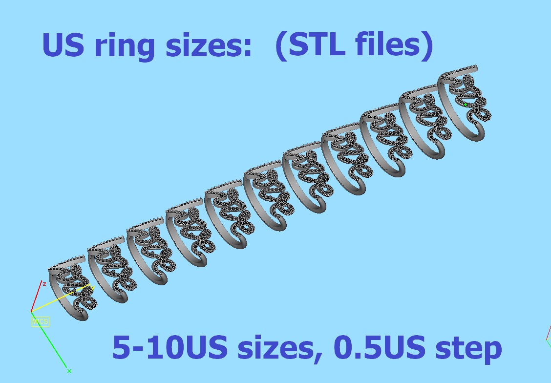 Love ring with diamonds printable model 3D print model_12