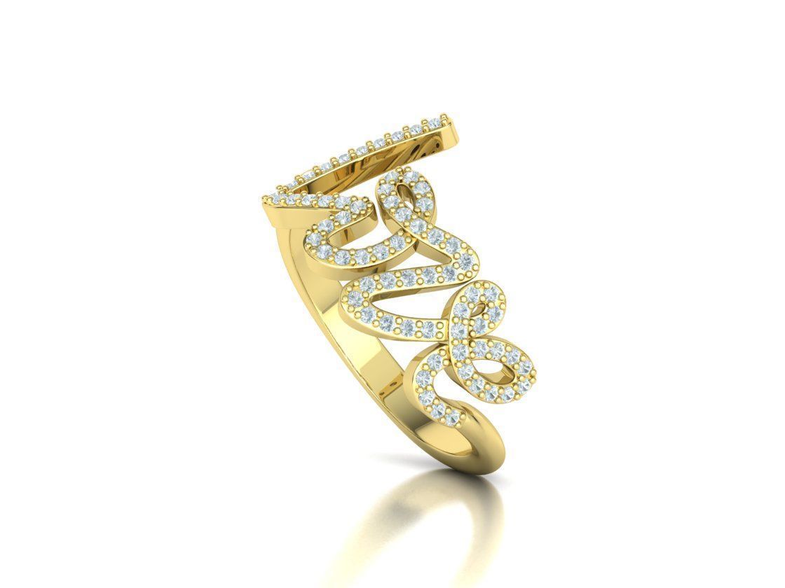 Love ring with diamonds printable model 3D print model_41