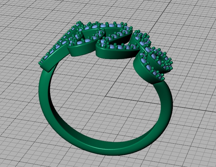 Love ring with diamonds printable model 3D print model_24