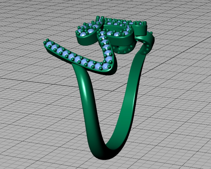 Love ring with diamonds printable model 3D print model_30