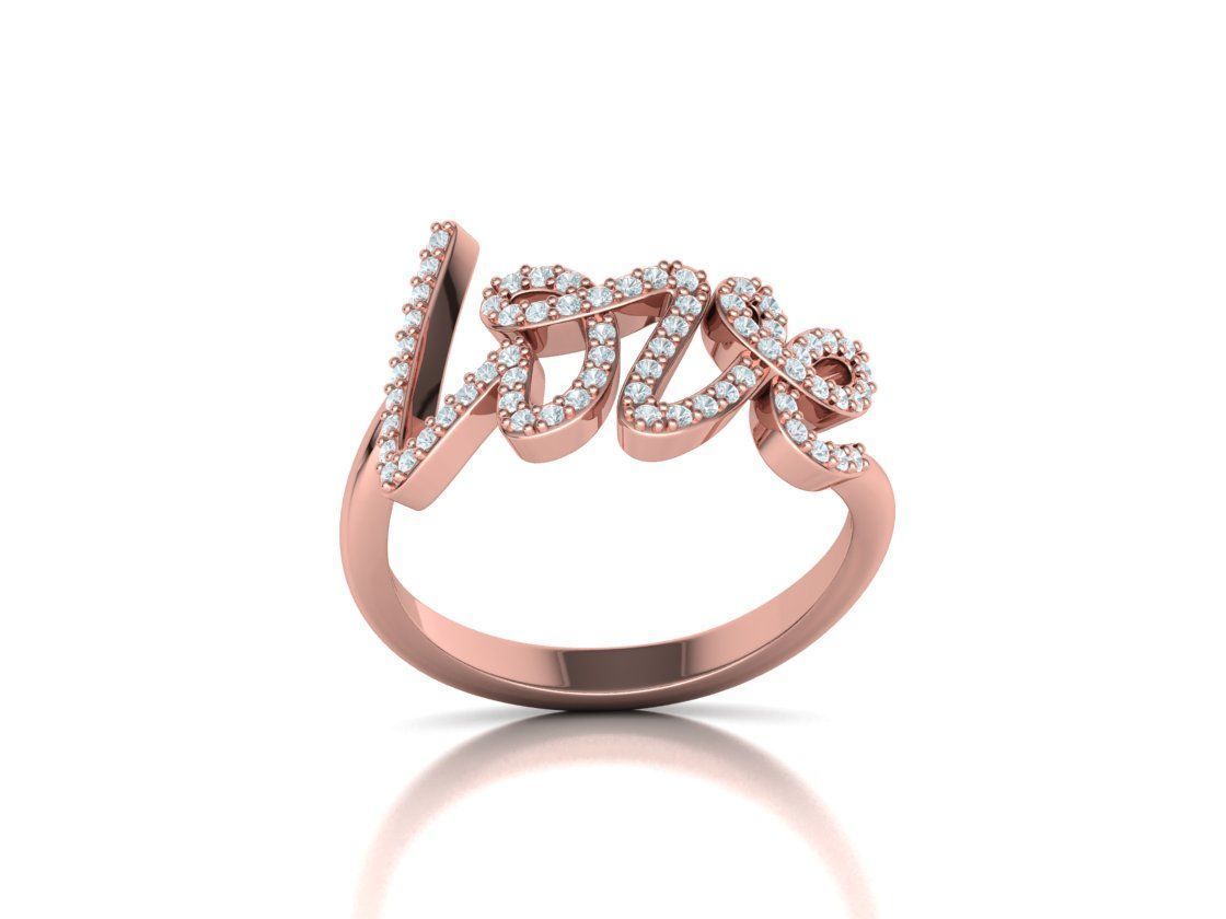 Love ring with diamonds printable model 3D print model_34
