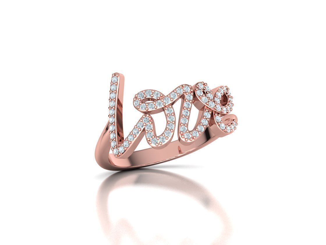 Love ring with diamonds printable model 3D print model_43