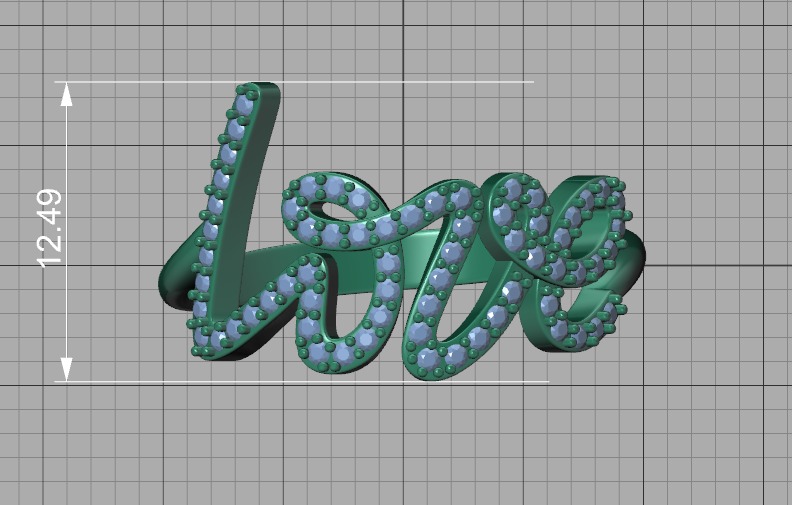 Love ring with diamonds printable model 3D print model_22