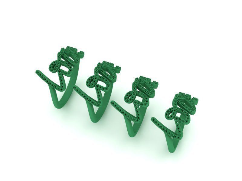 Love ring with diamonds printable model 3D print model_19