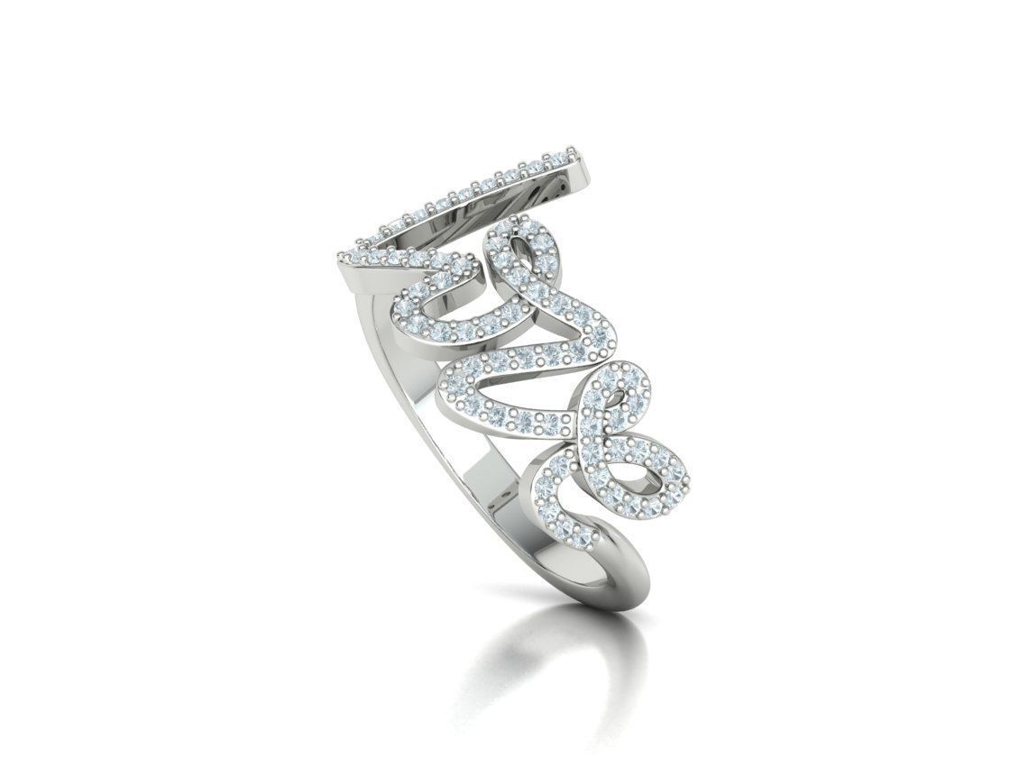 Love ring with diamonds printable model 3D print model_42