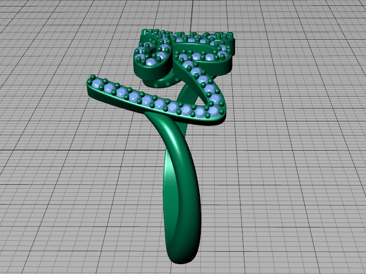 Love ring with diamonds printable model 3D print model_25