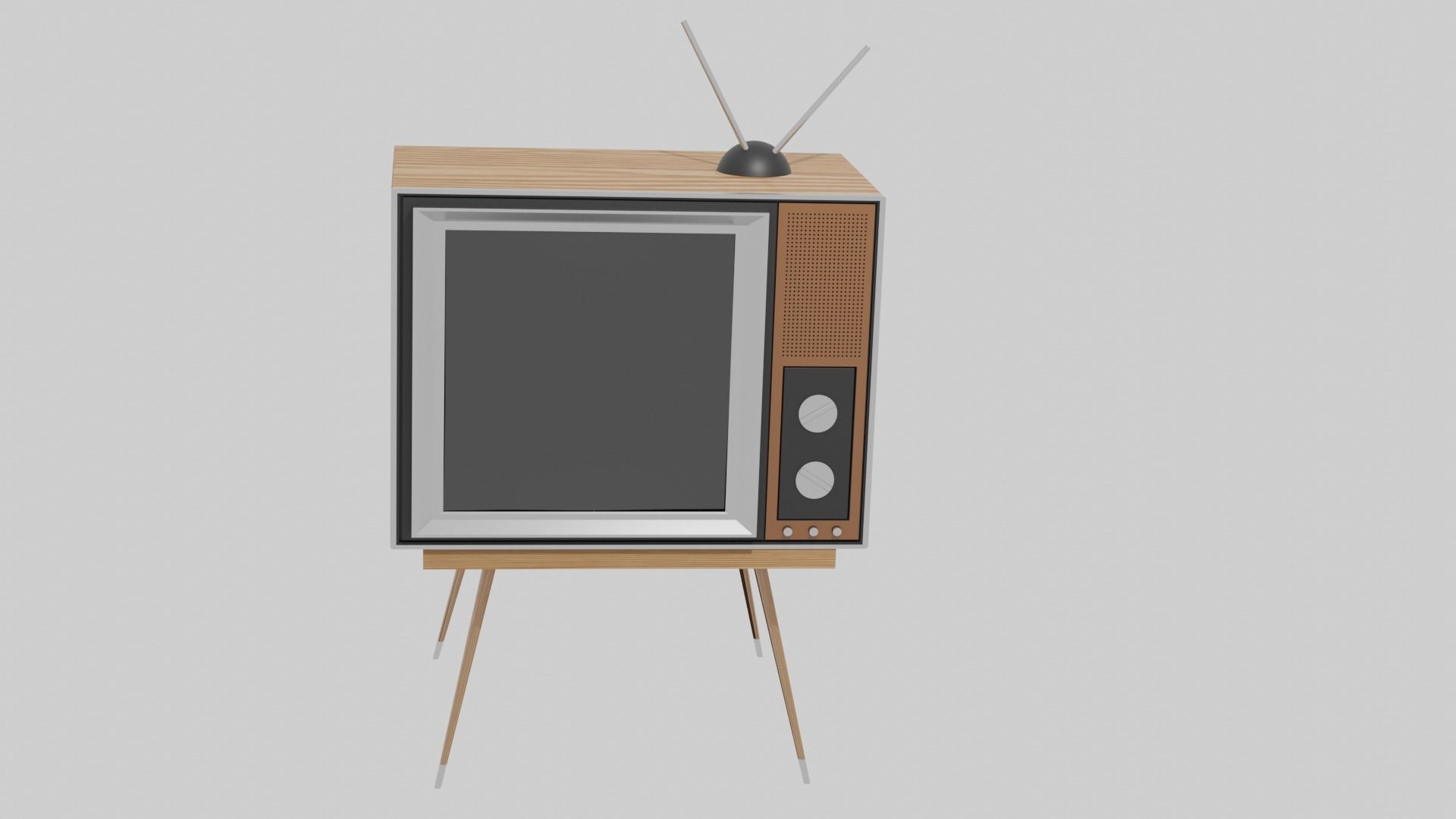 Retro tv 3D model_2
