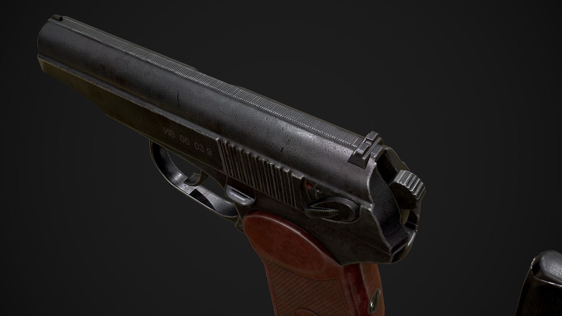 Pistol Makarov Low-poly 3D model_8