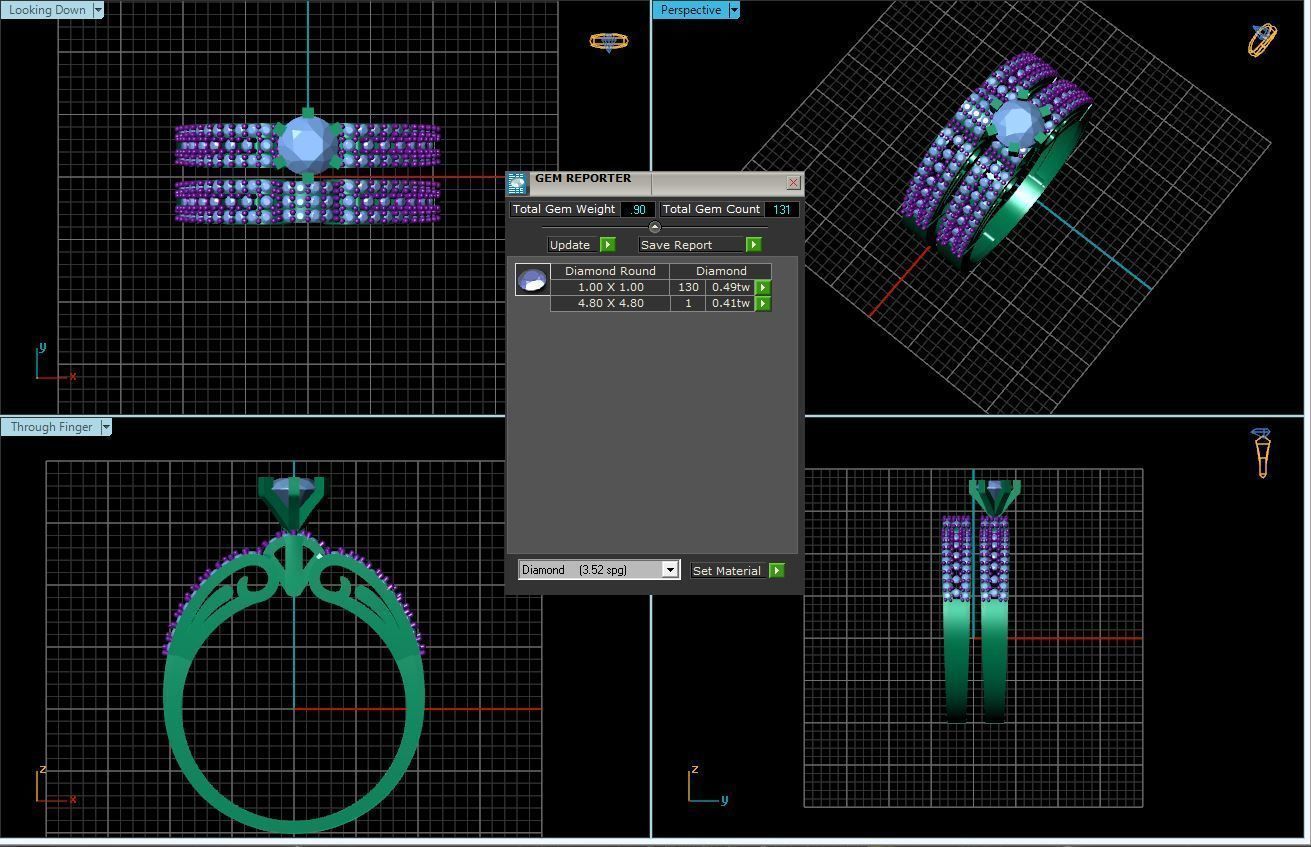 Diamond ring 3D print model_5