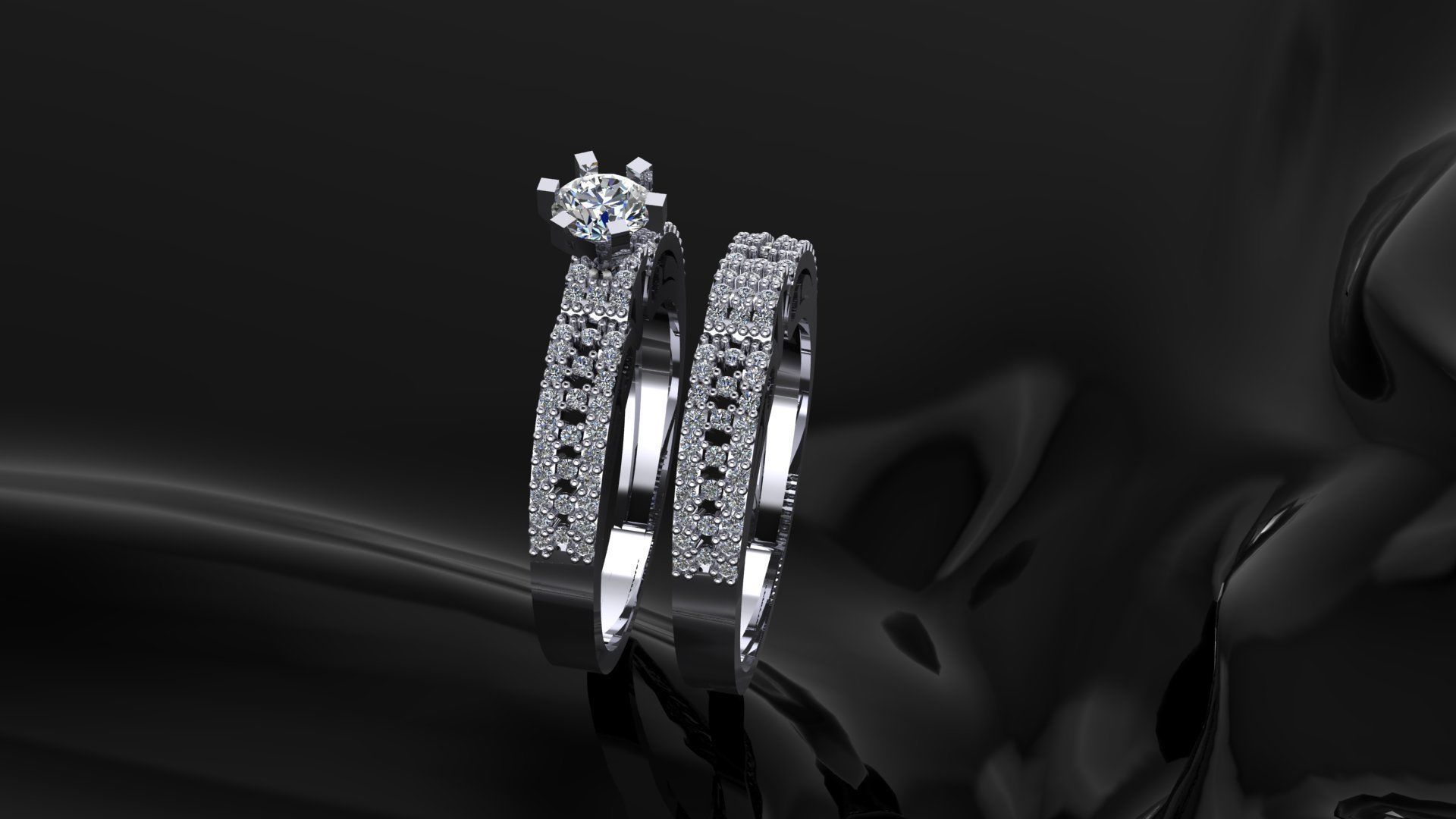 Diamond ring 3D print model_3