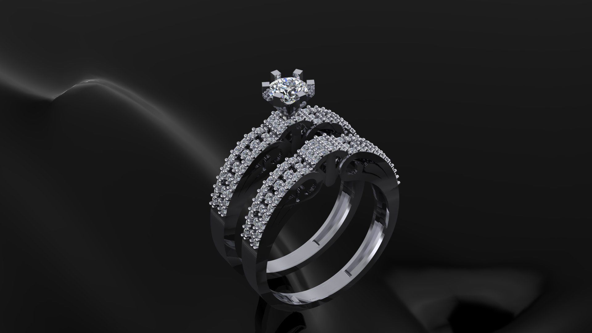 Diamond ring 3D print model_1