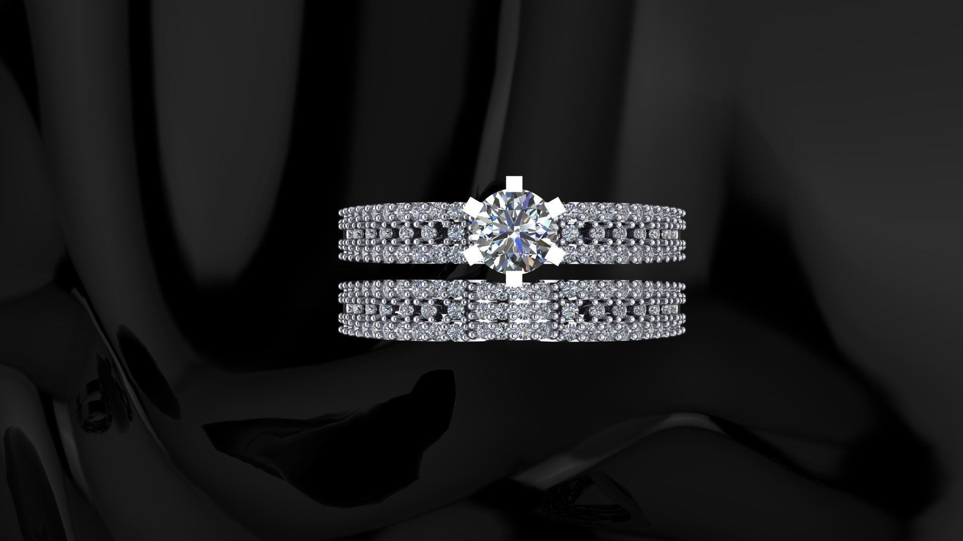 Diamond ring 3D print model_4