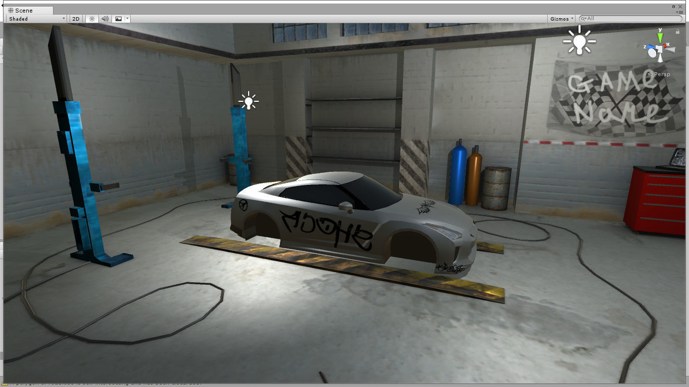 Garage Building Unity Low-poly 3D model_5