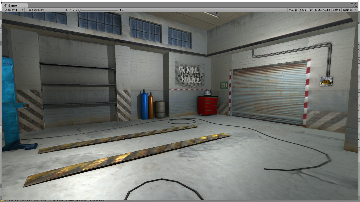 Garage Building Unity Low-poly 3D model_1