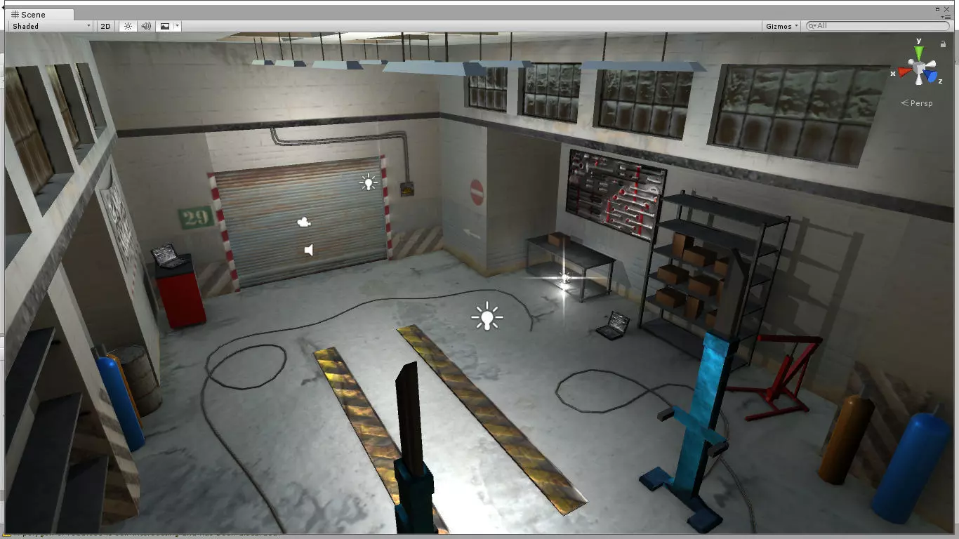 Garage Building Unity Low-poly 3D model_0