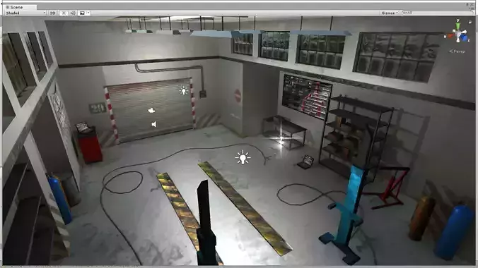 Garage Building Unity Low-poly 3D model