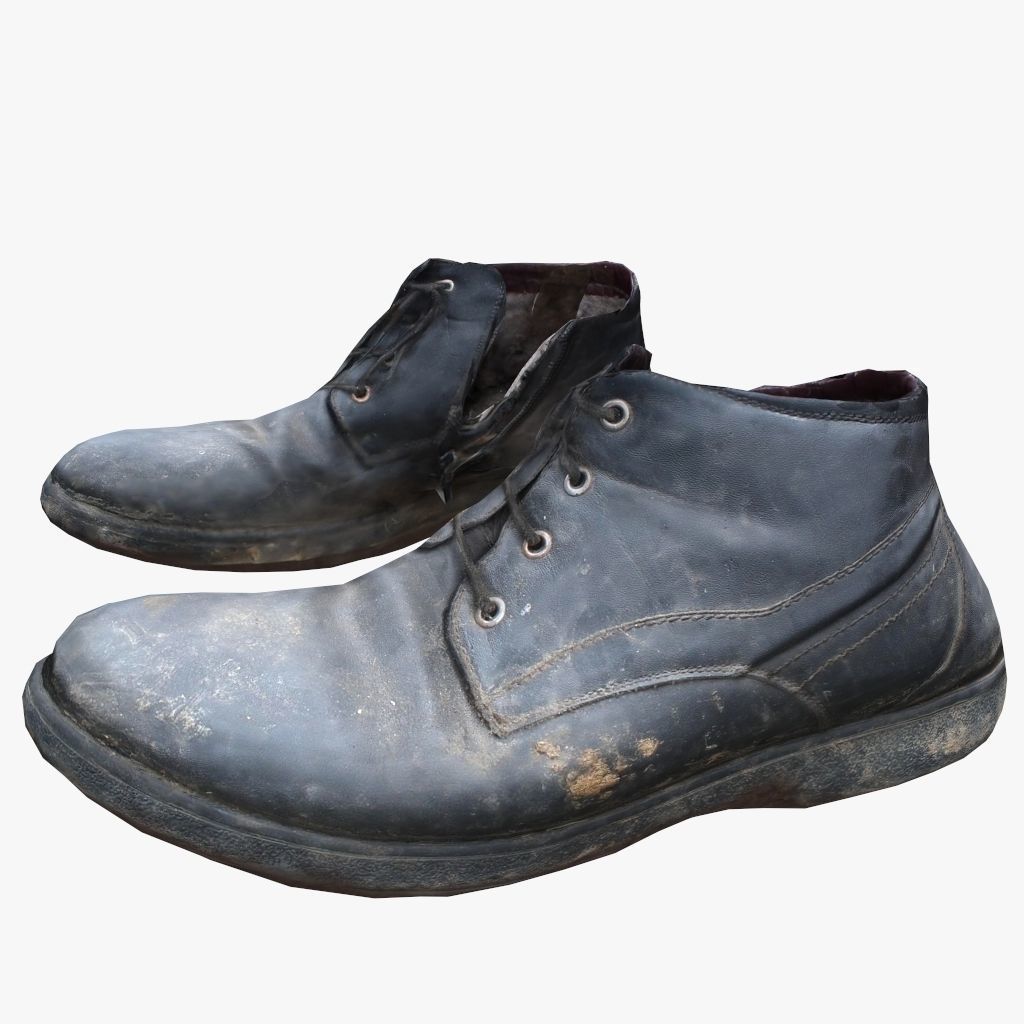 Old Shabby Shoes Low-poly 3D model_9