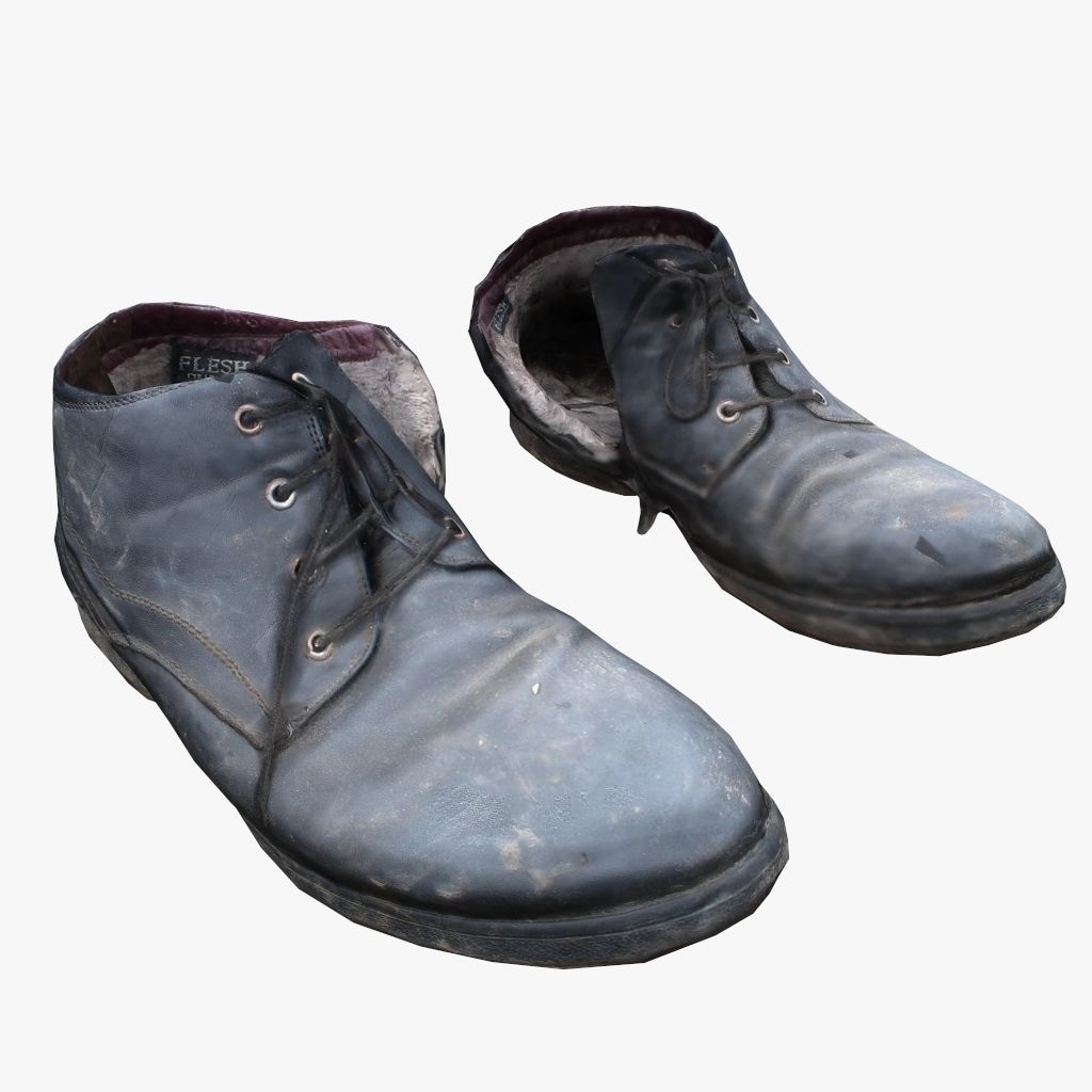 Old Shabby Shoes Low-poly 3D model_5