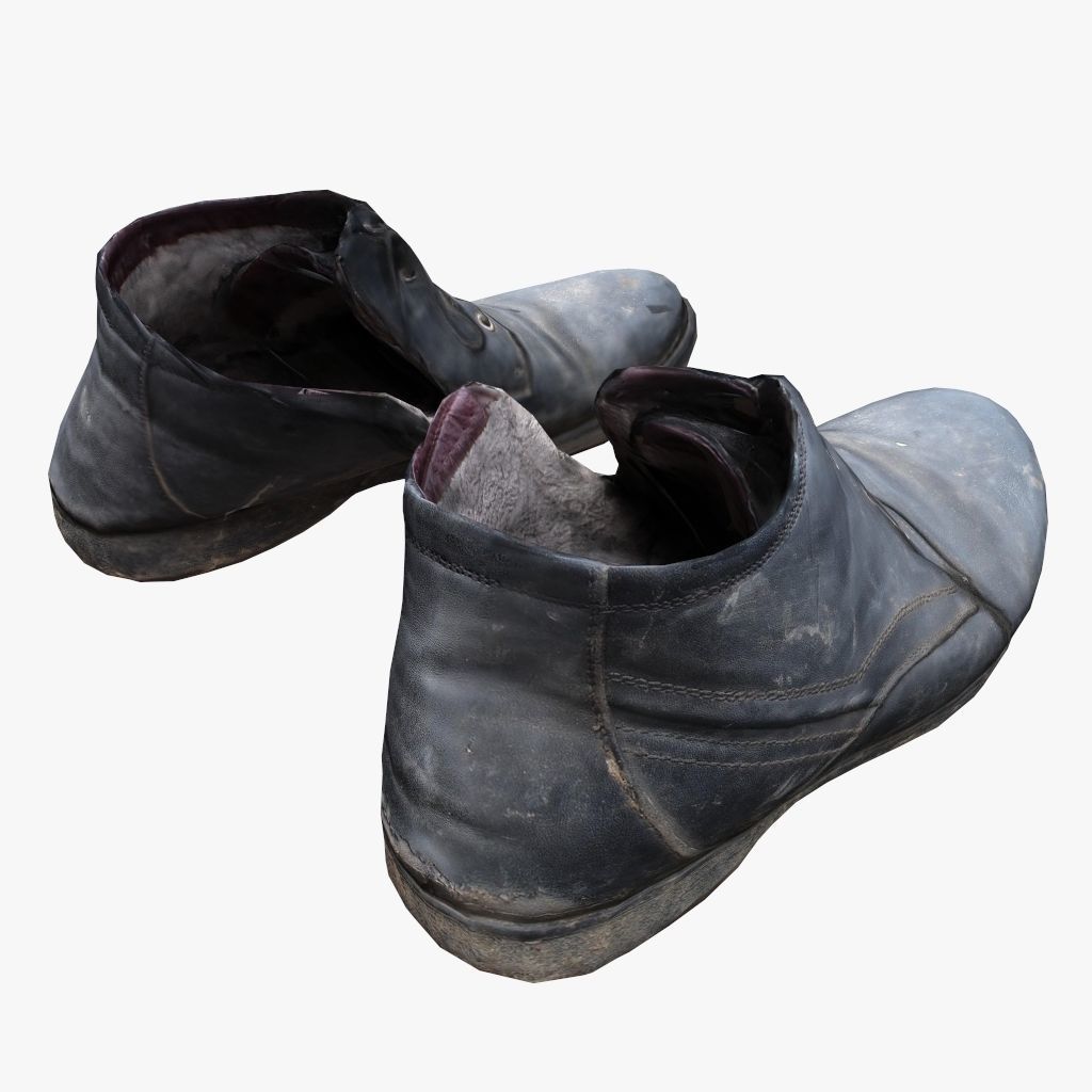 Old Shabby Shoes Low-poly 3D model_7