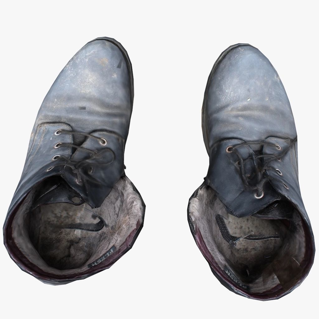 Old Shabby Shoes Low-poly 3D model_10
