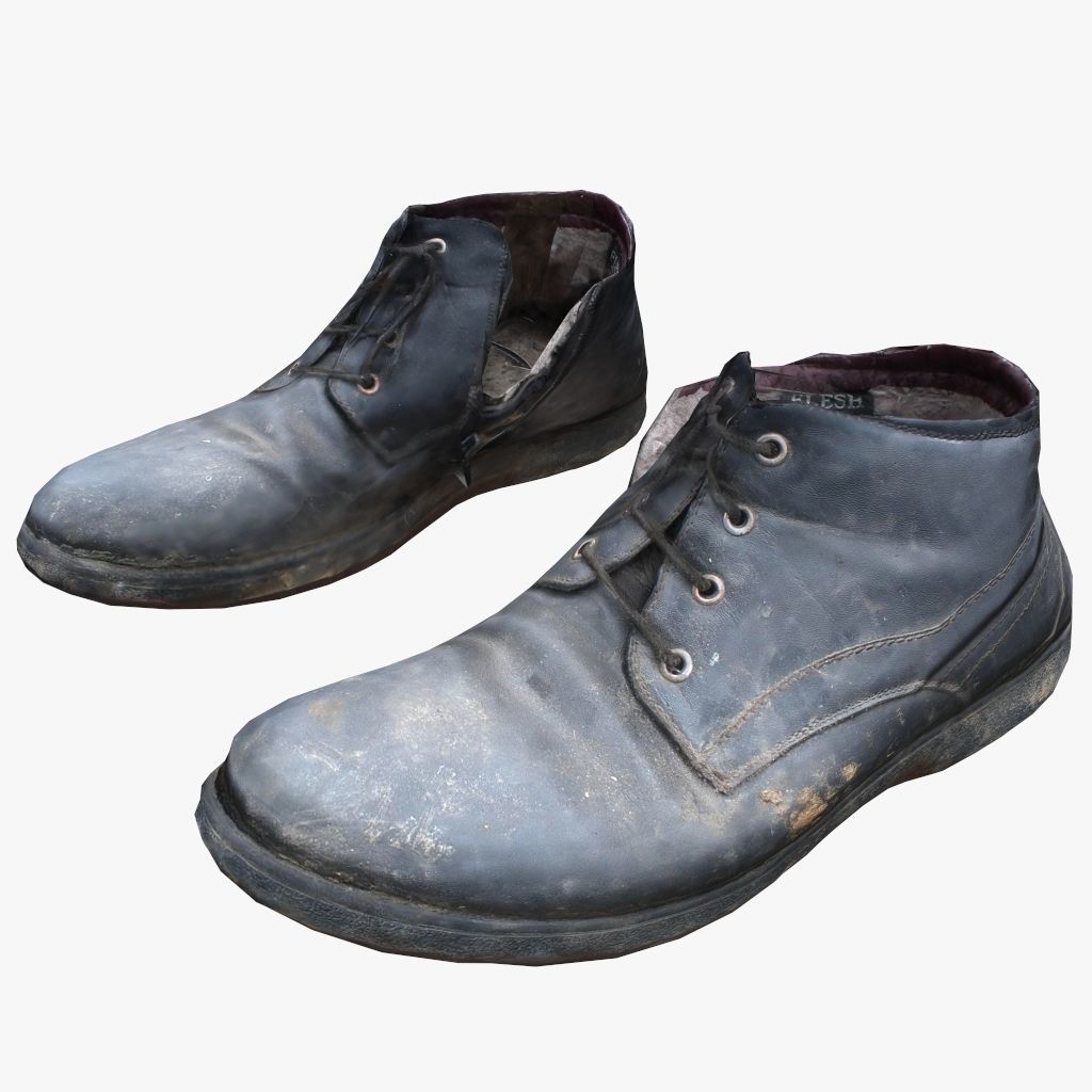 Old Shabby Shoes Low-poly 3D model_4