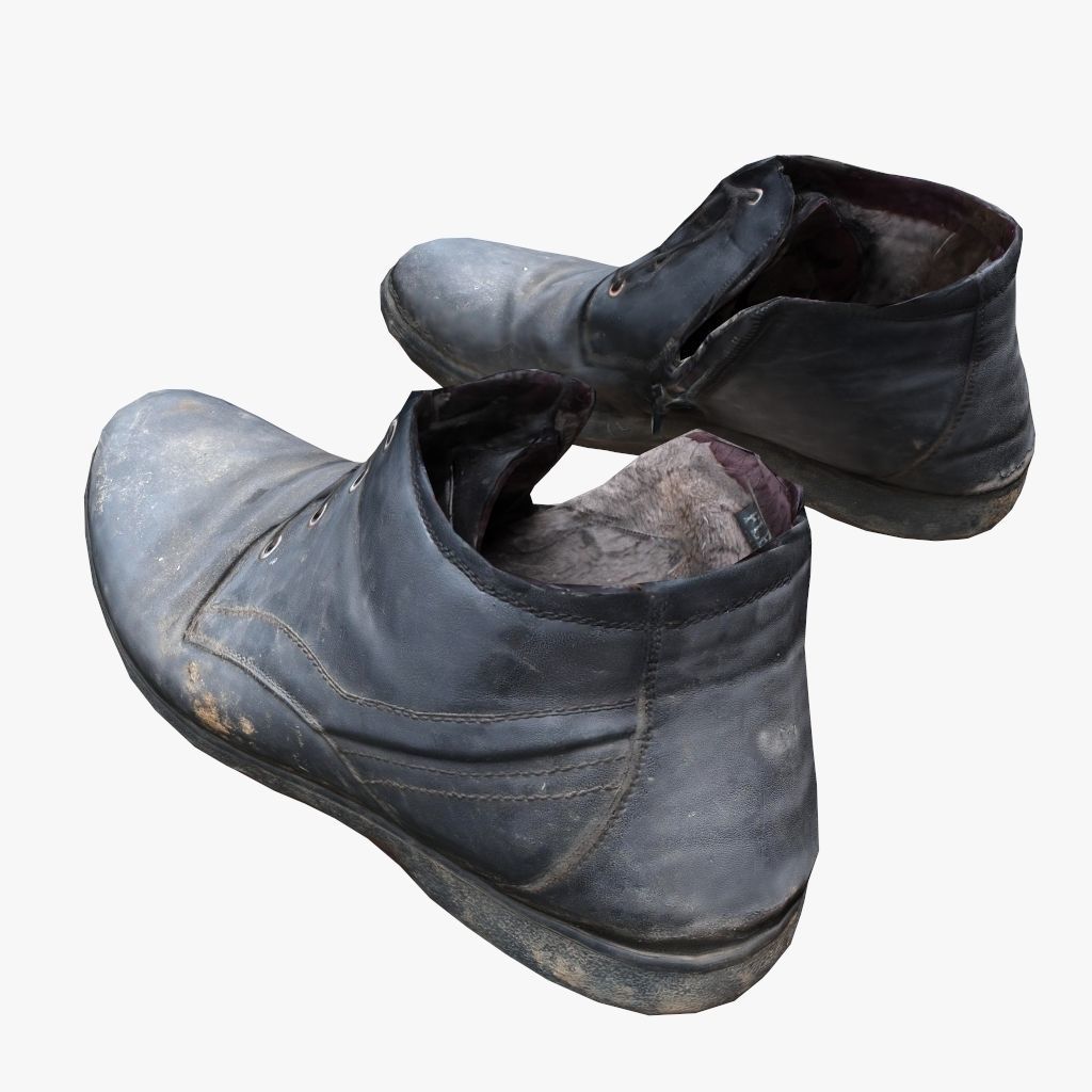 Old Shabby Shoes Low-poly 3D model_6