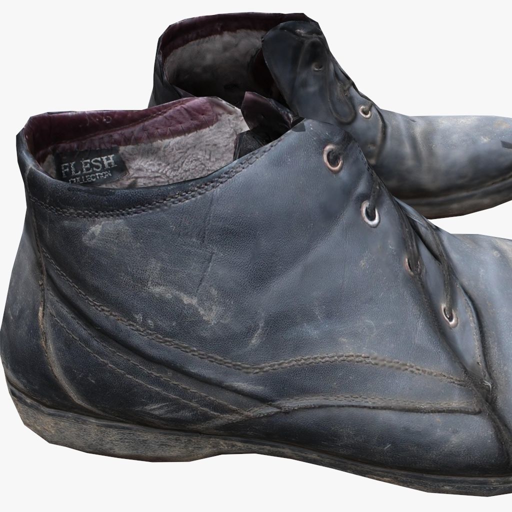 Old Shabby Shoes Low-poly 3D model_8
