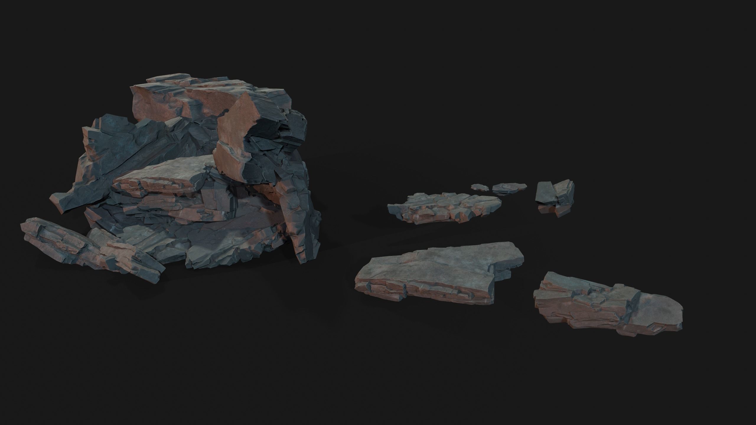 Rocks asset 4k texture  Low-poly 3D model_10