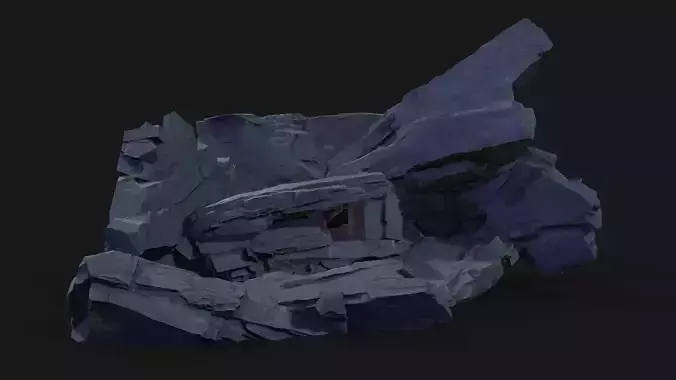 Rocks asset 4k texture  Low-poly 3D model