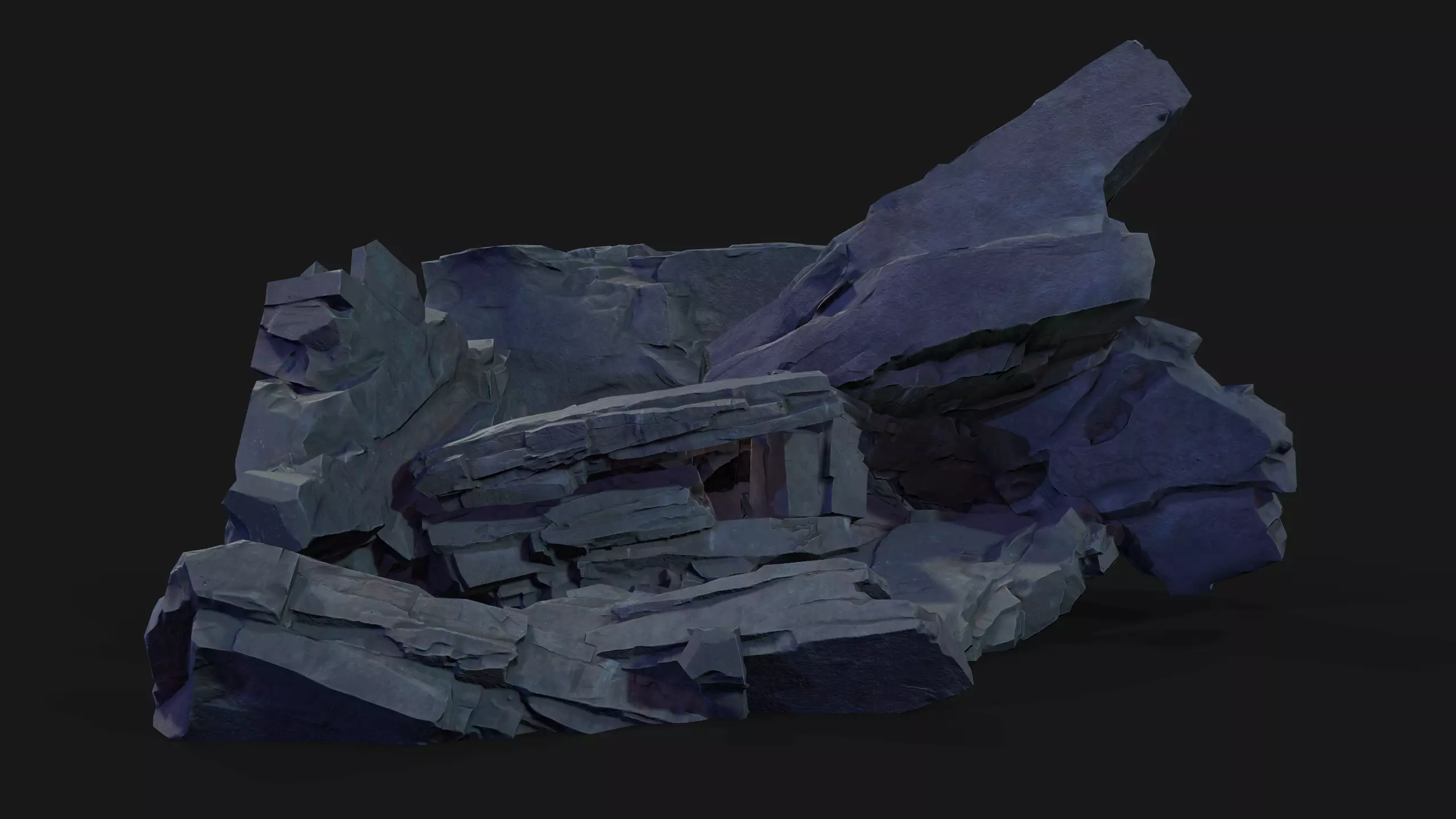 Rocks asset 4k texture  Low-poly 3D model_0