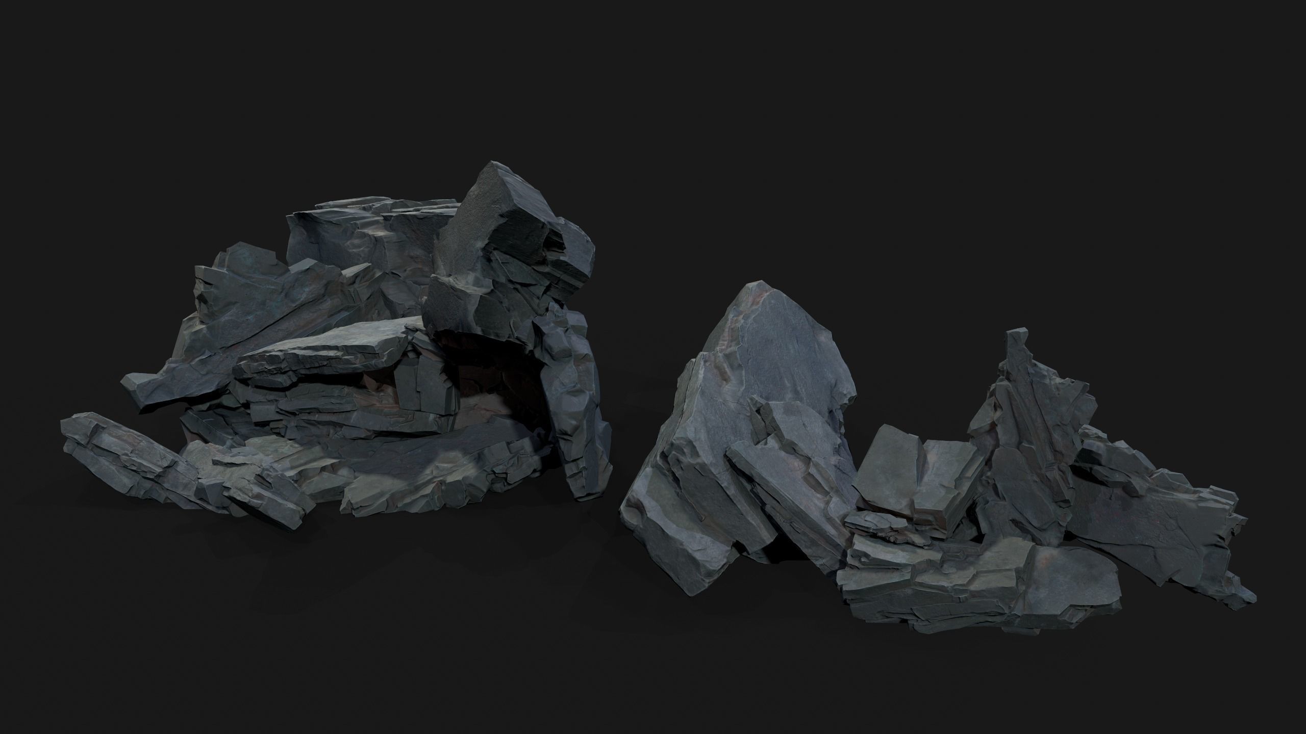 Rocks asset 4k texture  Low-poly 3D model_16
