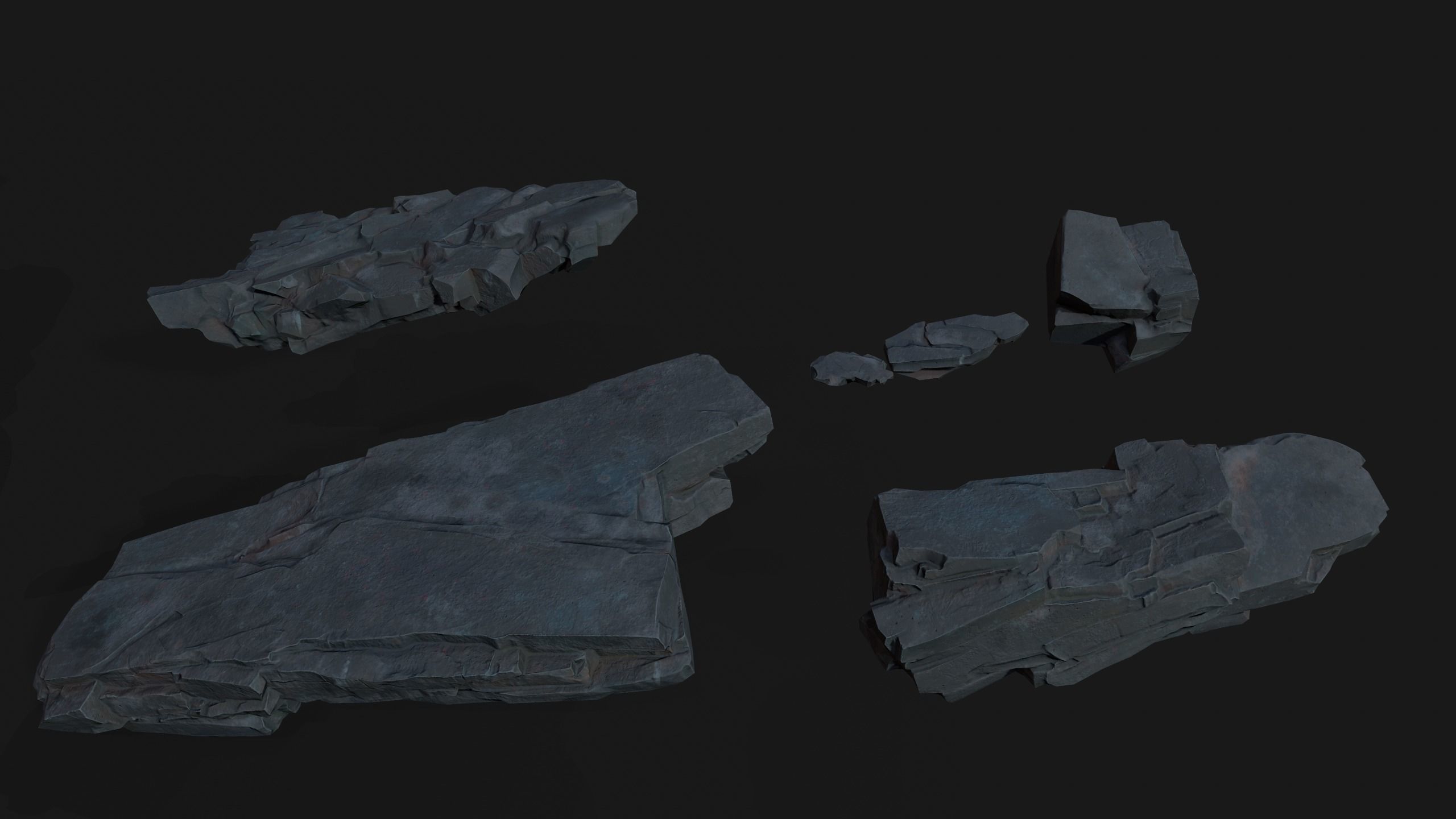 Rocks asset 4k texture  Low-poly 3D model_3
