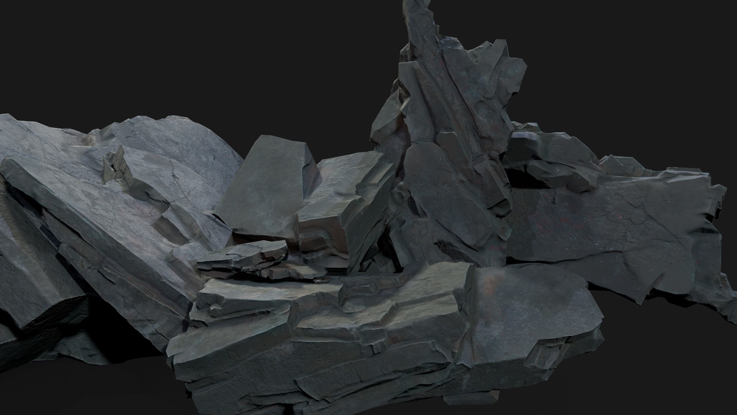 Rocks asset 4k texture  Low-poly 3D model_2