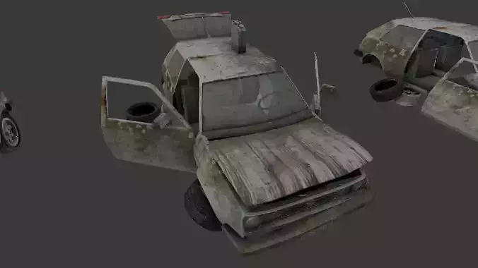 a broken car Post Apocalyptic Car