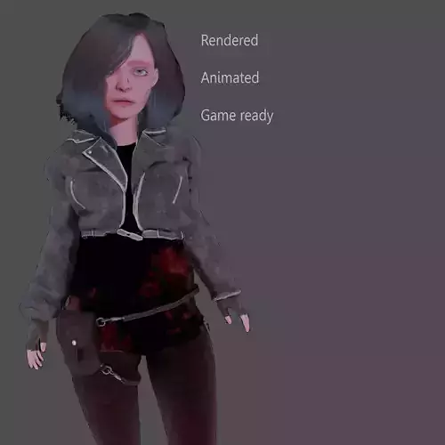 Game ready stylised 3d model with 41 animations Low-poly 3D model