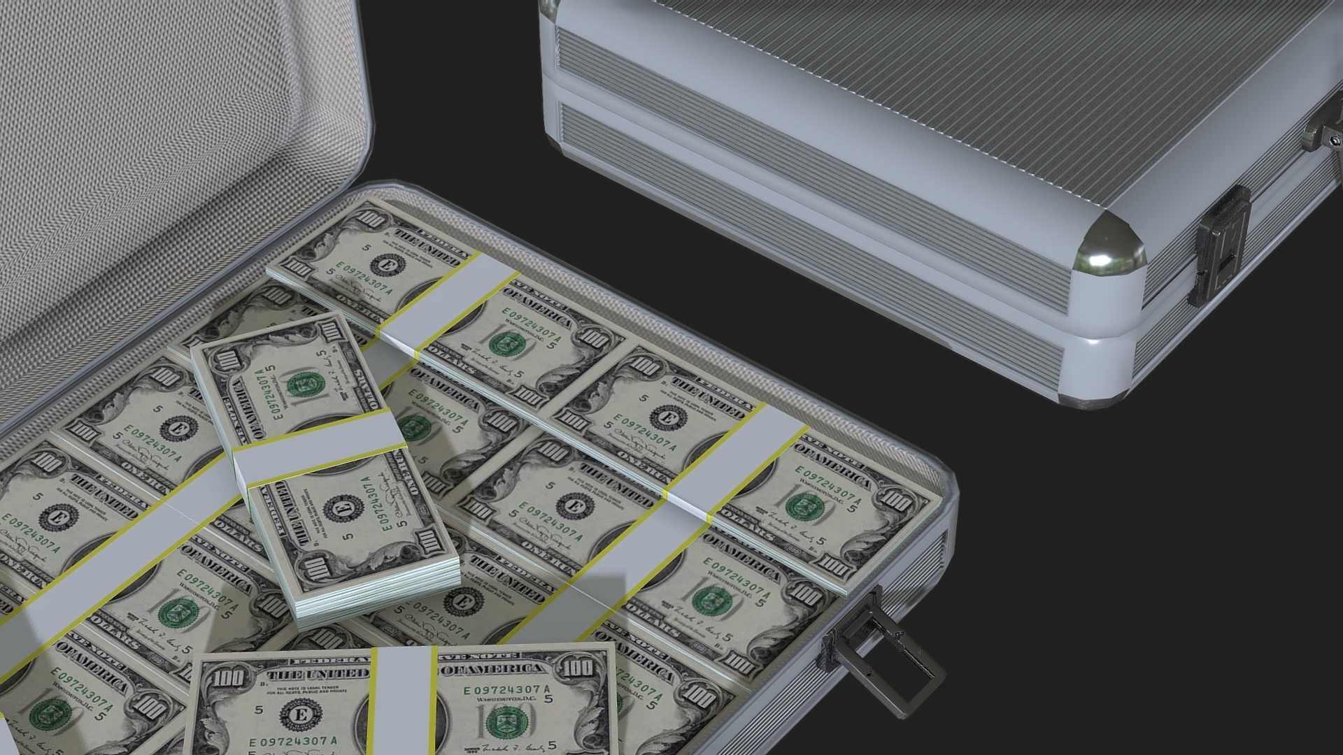 Lowpoly Money Suitcase Low-poly 3D model_2