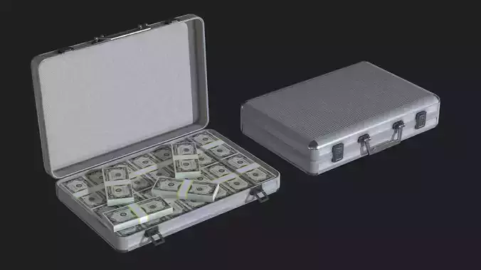 Lowpoly Money Suitcase Low-poly 3D model