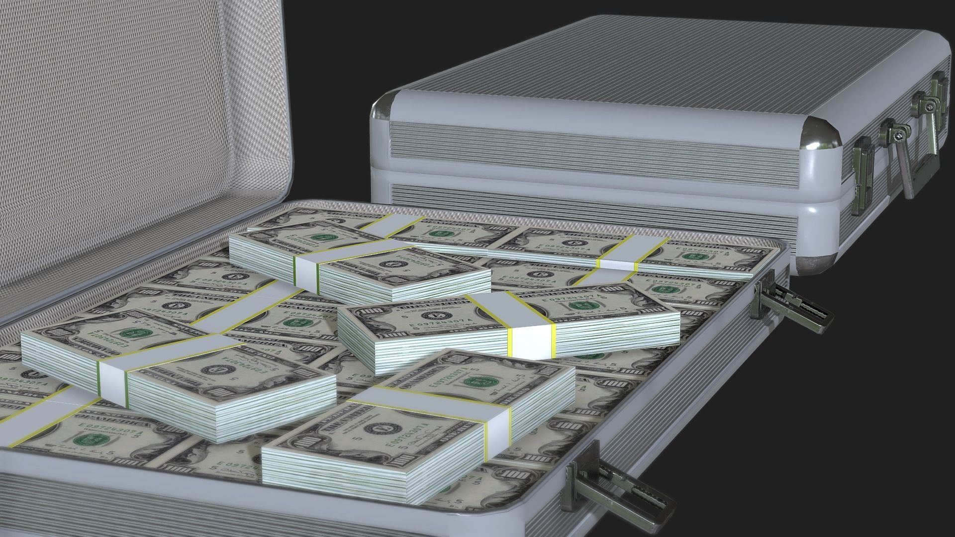 Lowpoly Money Suitcase Low-poly 3D model_1