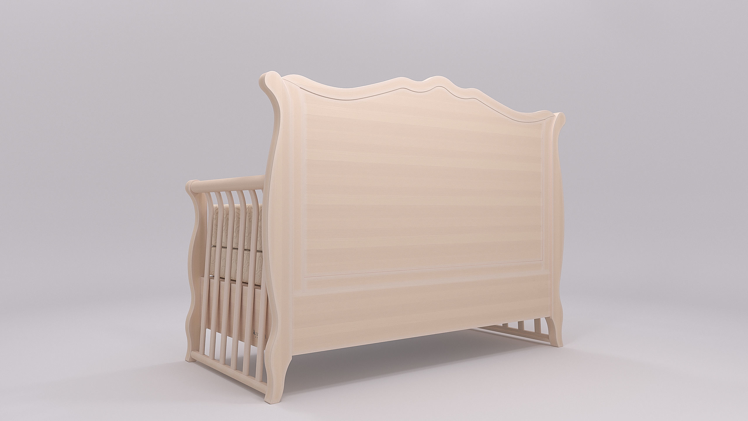 Childrens furniture set Azzurra Rinascimento antique white 3D model_8