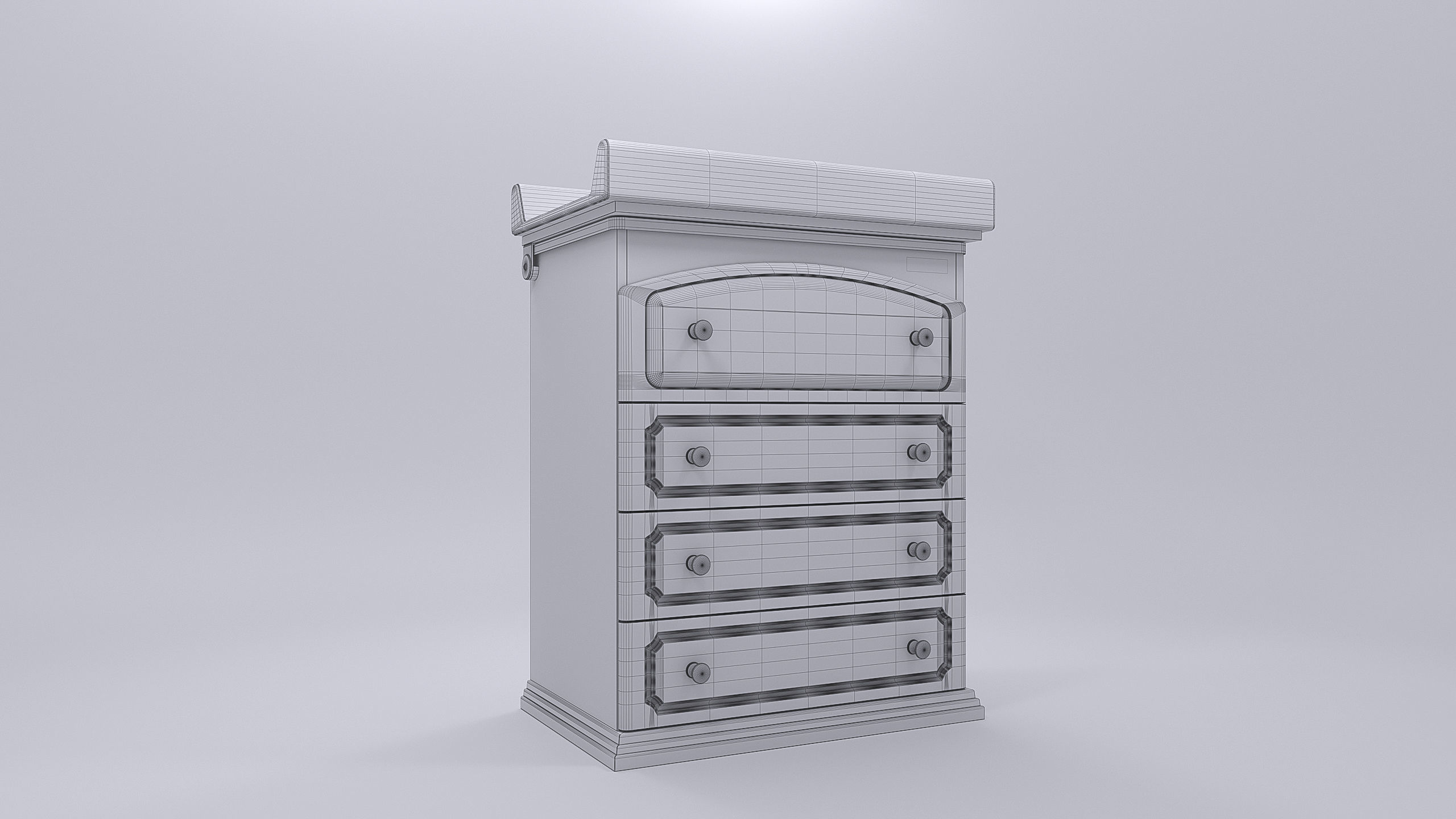 Childrens furniture set Azzurra Rinascimento antique white 3D model_13