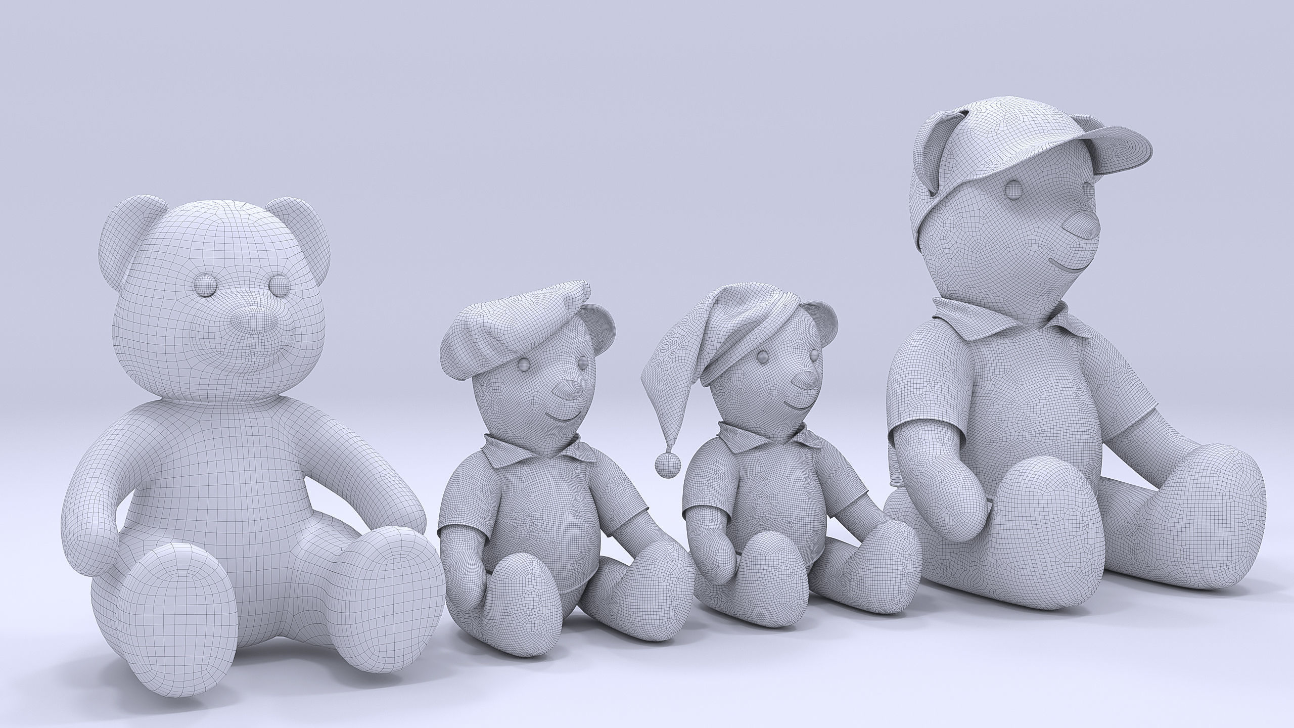 Childrens furniture set Azzurra Rinascimento antique white 3D model_24