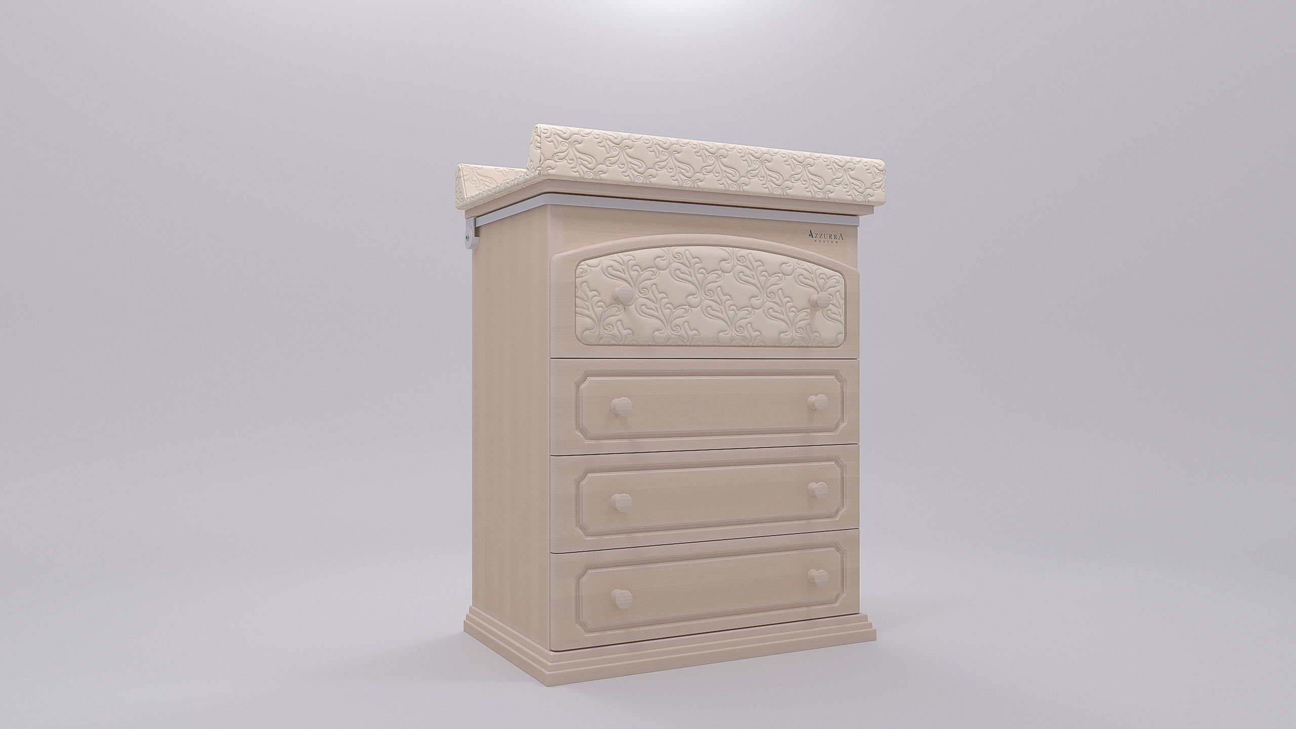 Childrens furniture set Azzurra Rinascimento antique white 3D model_11