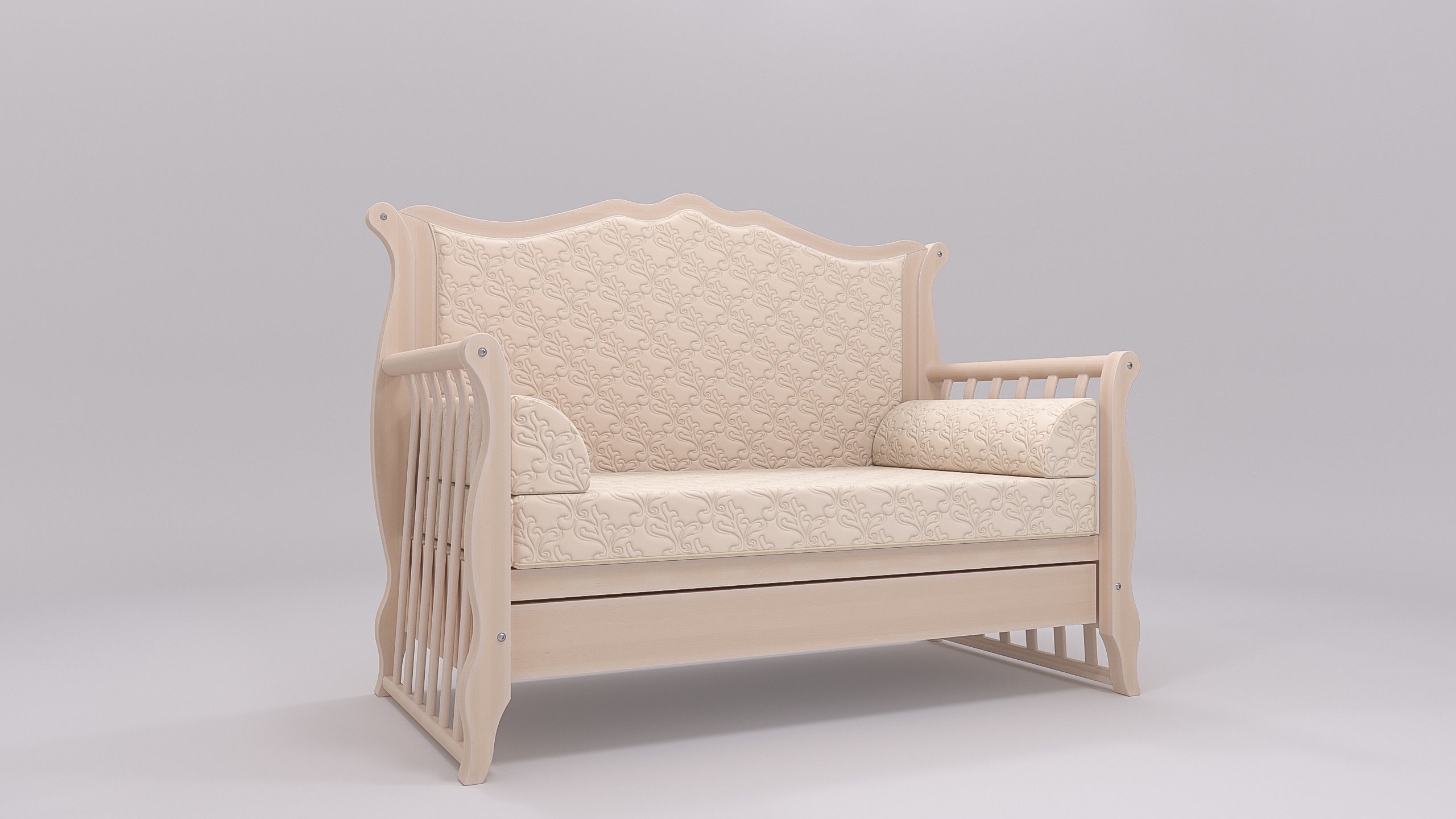 Childrens furniture set Azzurra Rinascimento antique white 3D model_7