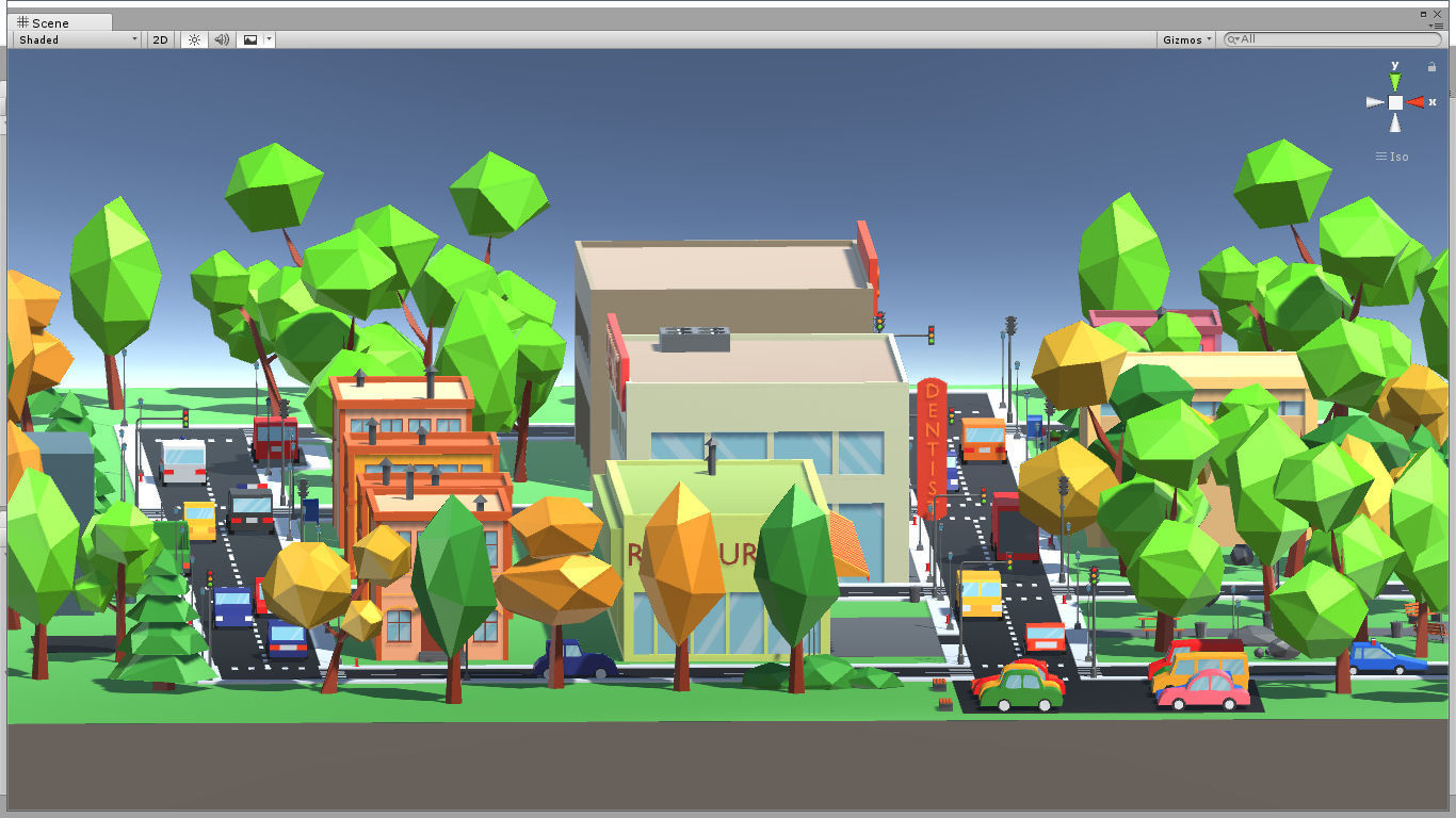 Cartoon Town pack Low-poly 3D model_3