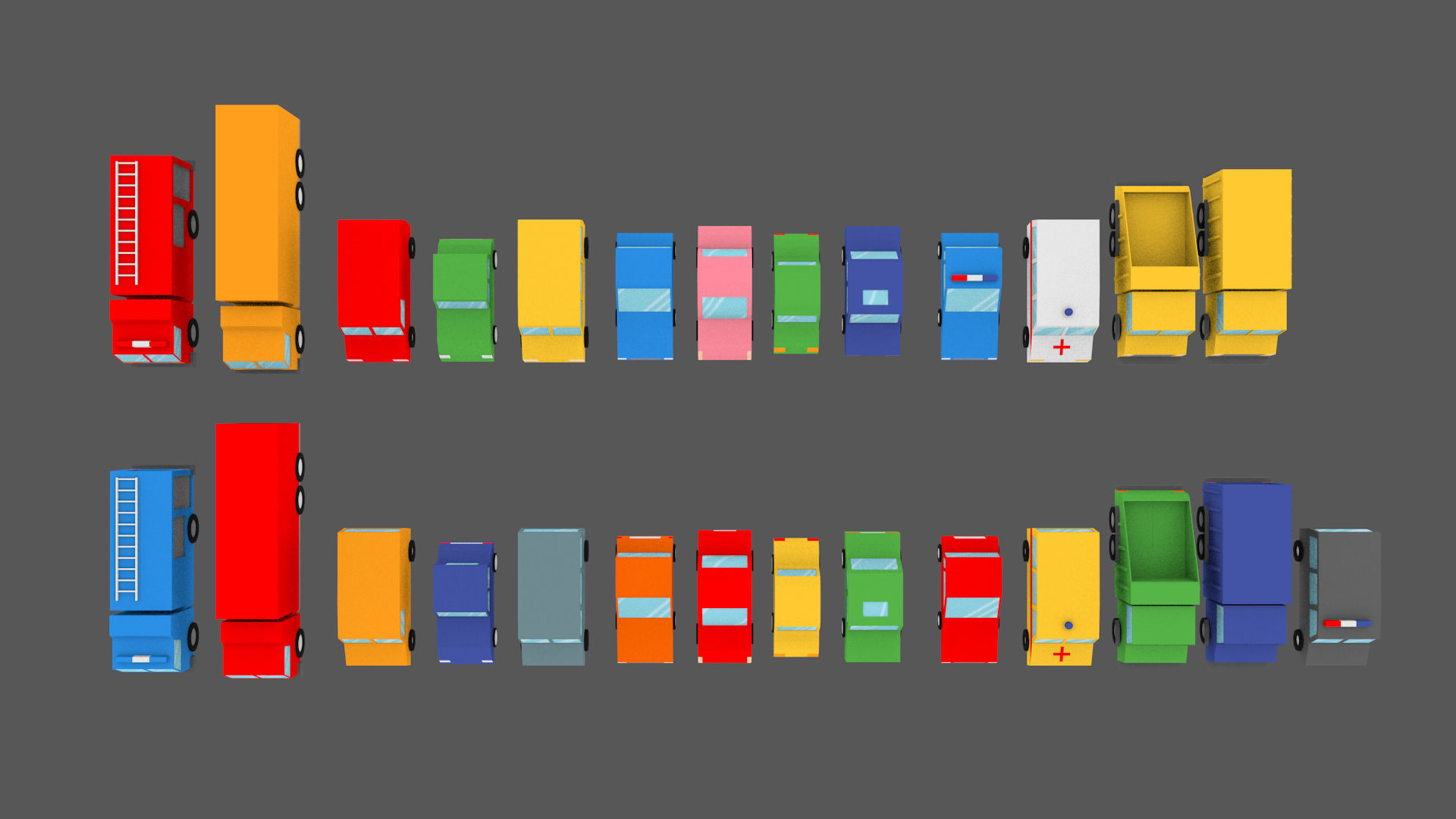 Cartoon Town pack Low-poly 3D model_30