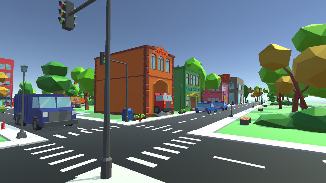 Cartoon Town pack Low-poly 3D model_18