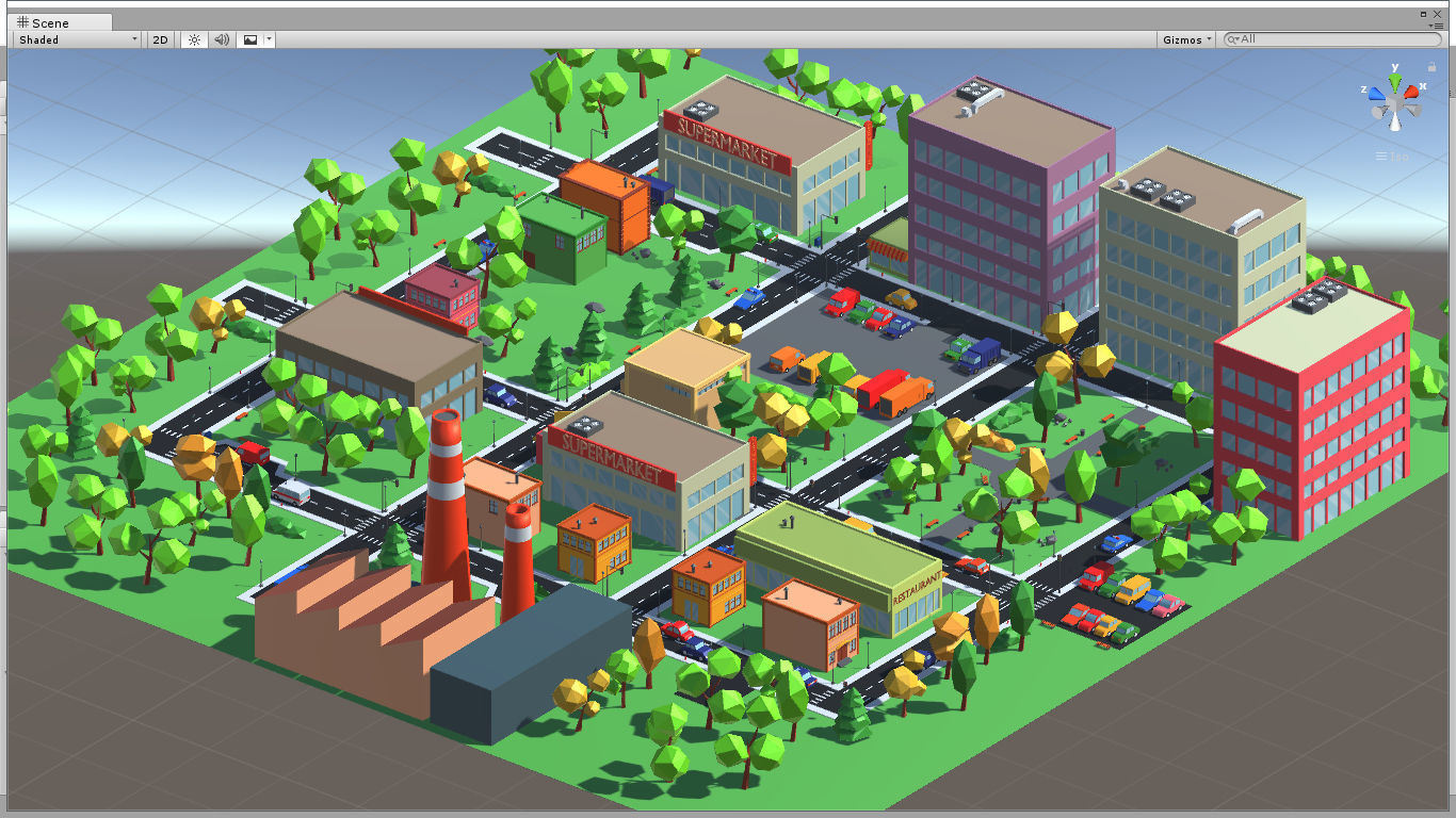 Cartoon Town pack Low-poly 3D model_17