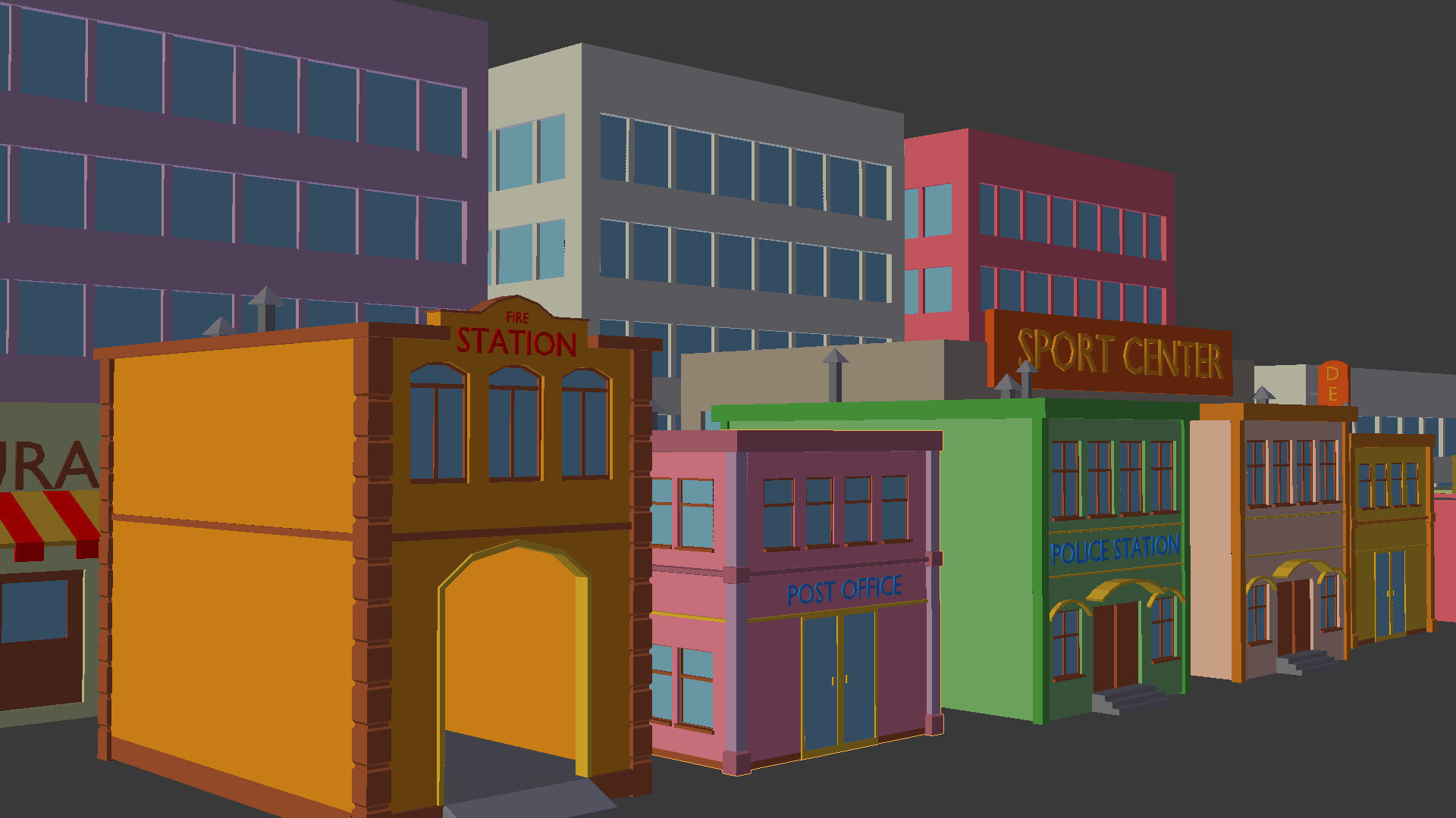 Cartoon Town pack Low-poly 3D model_21